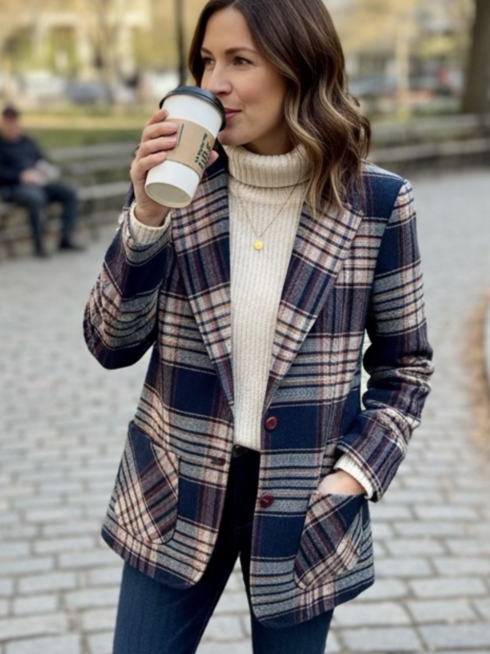 Vintage 1980’s Blue Plaid Blazer Jacket